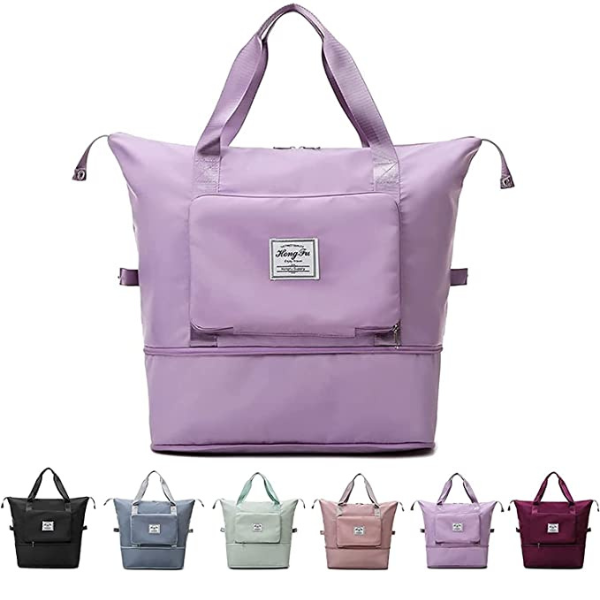 MSclassy Oxford Fabric Large Capacity Travel Bag, Foldable Travel Bag, Expandable Travel Duffel Bag, Collapsible Waterproof Large Capacity Travel Handbag, Overnight Bag For Women